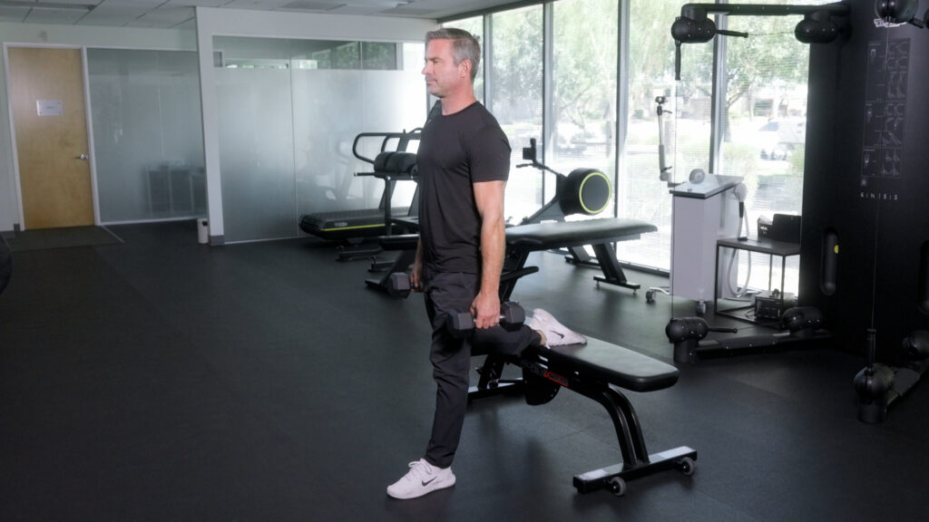 Weighted split squat beg